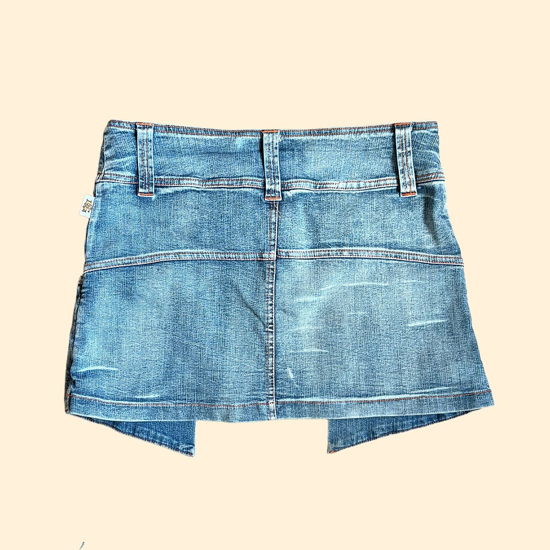 ASYMMETRIC Y2K DENIM SKIRT