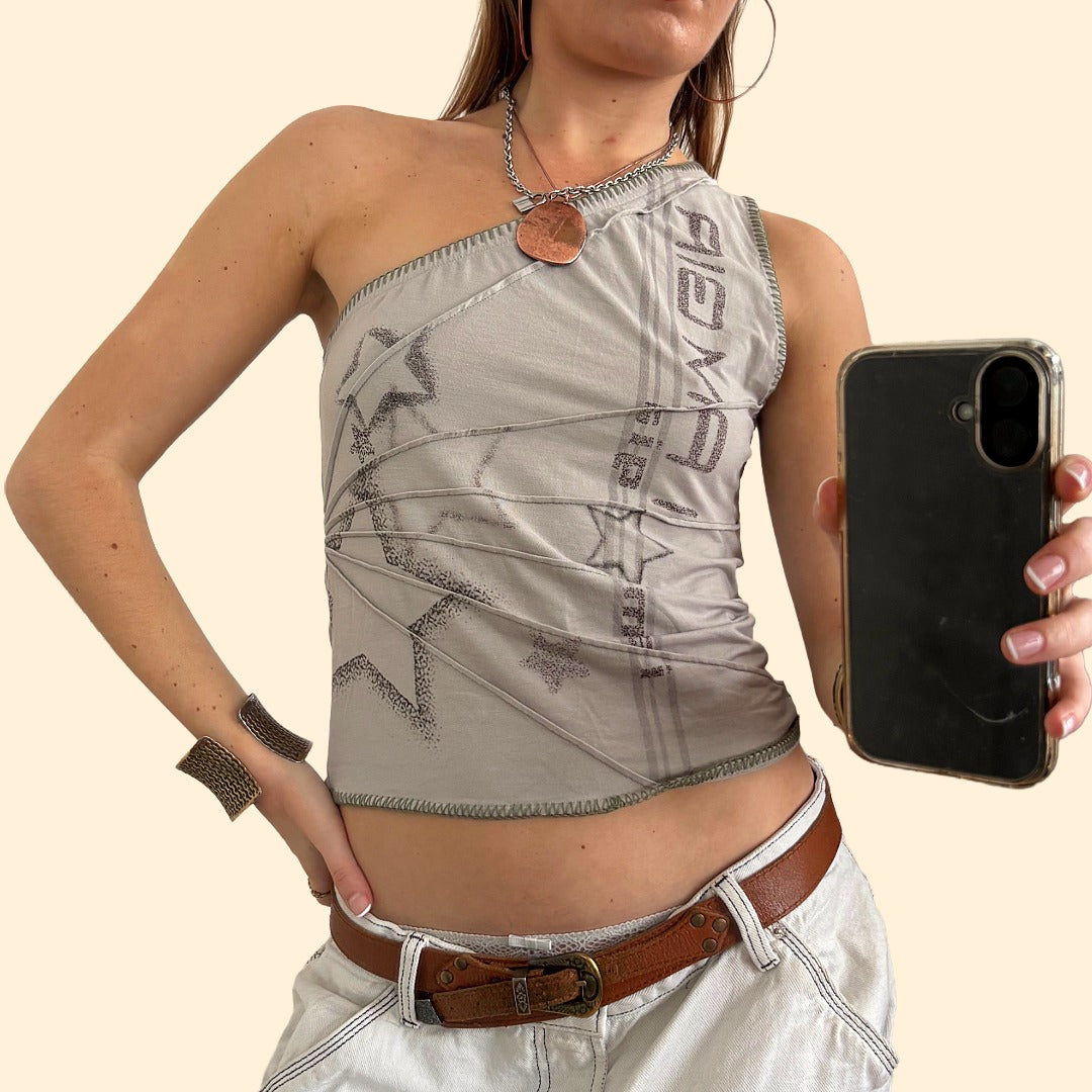 ASYMMETRICAL OFF-SHOULDER TOP